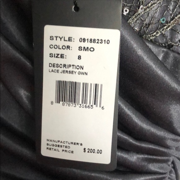 ADRIANNA PAPELL LACE JERSEY GOWN - Picture 3 of 4